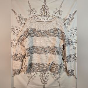 Adyson Parker Cozy Cream and Gray Women's Sweater